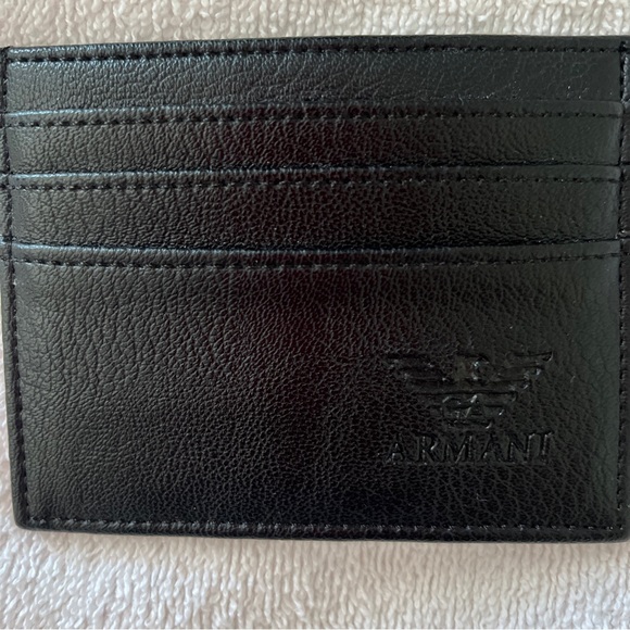 Armani Card Holder Black preowned - Picture 1 of 3
